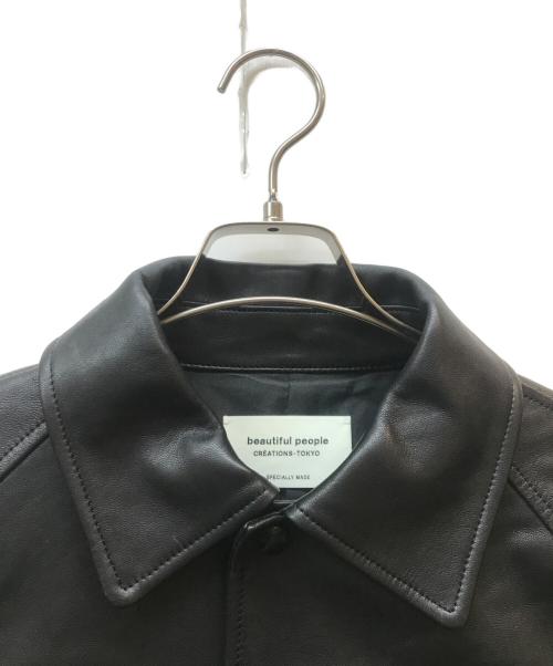 beautiful people（ビューティフルピープル）beautiful people (ビューティフルピープル) LAMB LEATHER COACH JACKET ブラック サイズ:36の古着・服飾アイテム
