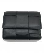 BOTTEGA VENETAボッテガベネタ）の古着「カセット 三つ折り ファスナーウォレット」｜ブラック