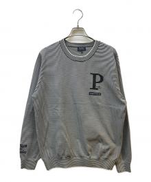 PEARLY GATES×WINNIE THE POOH（パーリーゲイツ×ウィニーザプー）の古着「コラボクルーネックニット」｜ホワイト×ブラック