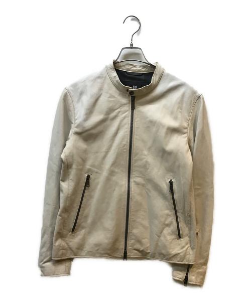 BLACK LABEL CRESTBRIDGE（ブラックレーベル クレストブリッジ）BLACK LABEL CRESTBRIDGE (ブラックレーベル クレストブリッジ) シープレザーシングルライダース ベージュ サイズ:Mの古着・服飾アイテム