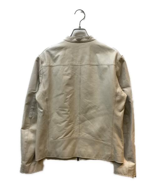 BLACK LABEL CRESTBRIDGE（ブラックレーベル クレストブリッジ）BLACK LABEL CRESTBRIDGE (ブラックレーベル クレストブリッジ) シープレザーシングルライダース ベージュ サイズ:Mの古着・服飾アイテム