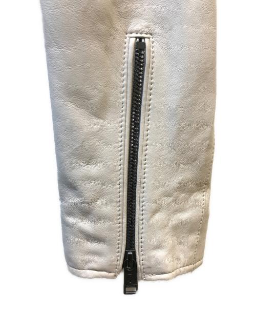 BLACK LABEL CRESTBRIDGE（ブラックレーベル クレストブリッジ）BLACK LABEL CRESTBRIDGE (ブラックレーベル クレストブリッジ) シープレザーシングルライダース ベージュ サイズ:Mの古着・服飾アイテム