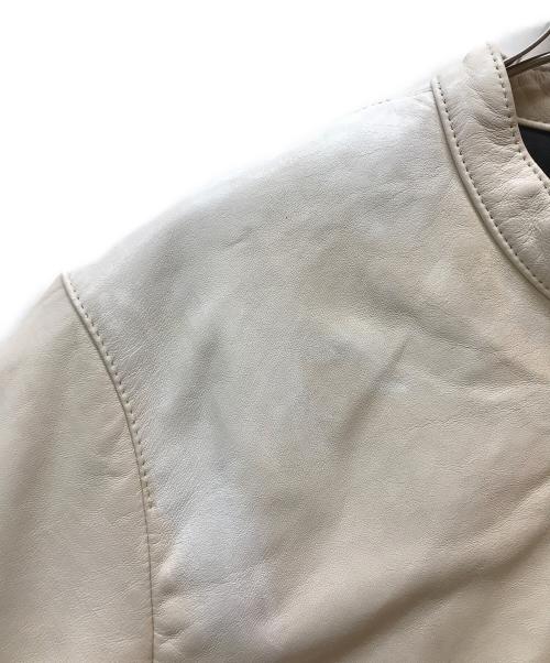 BLACK LABEL CRESTBRIDGE（ブラックレーベル クレストブリッジ）BLACK LABEL CRESTBRIDGE (ブラックレーベル クレストブリッジ) シープレザーシングルライダース ベージュ サイズ:Mの古着・服飾アイテム