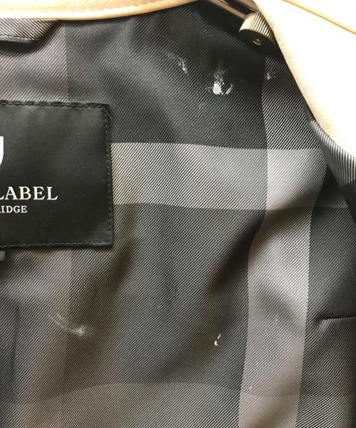 BLACK LABEL CRESTBRIDGE（ブラックレーベル クレストブリッジ）BLACK LABEL CRESTBRIDGE (ブラックレーベル クレストブリッジ) シープレザーシングルライダース ベージュ サイズ:Mの古着・服飾アイテム