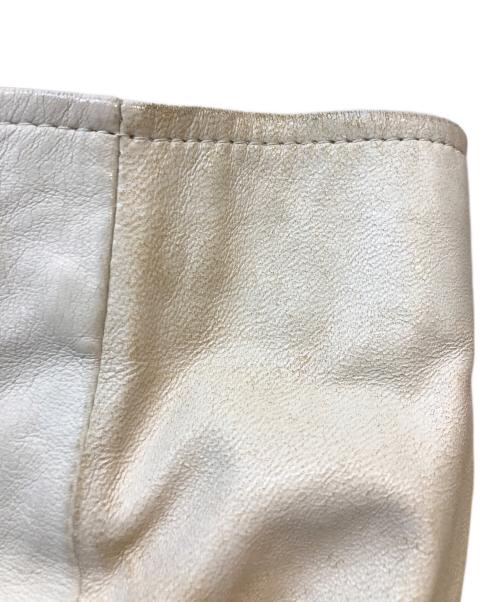 BLACK LABEL CRESTBRIDGE（ブラックレーベル クレストブリッジ）BLACK LABEL CRESTBRIDGE (ブラックレーベル クレストブリッジ) シープレザーシングルライダース ベージュ サイズ:Mの古着・服飾アイテム