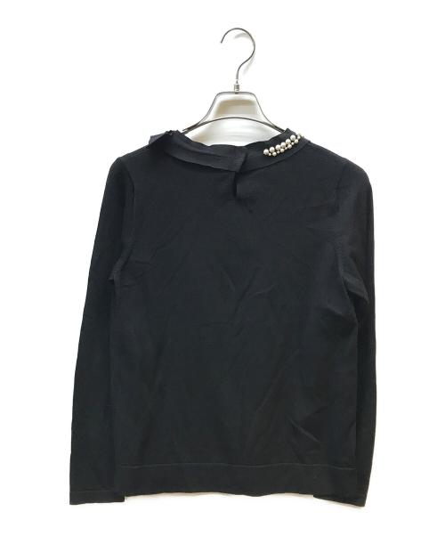 LANVIN COLLECTION（ランバンコレクション）LANVIN COLLECTION (ランバンコレクション) パールビーズ長袖ニットプルオーバー ブラック サイズ:38の古着・服飾アイテム
