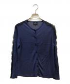 LANVIN COLLECTIONランバンコレクション）の古着「レースショルダーカーディガン」｜ネイビー