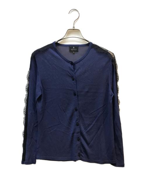 LANVIN COLLECTION（ランバンコレクション）LANVIN COLLECTION (ランバンコレクション) レースショルダーカーディガン ネイビー サイズ:40の古着・服飾アイテム