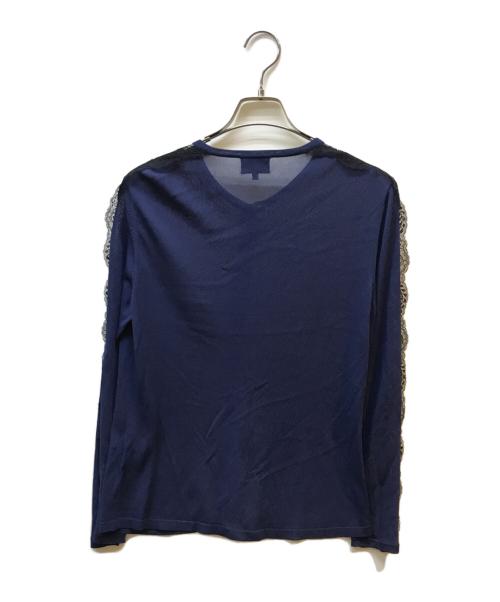 LANVIN COLLECTION（ランバンコレクション）LANVIN COLLECTION (ランバンコレクション) レースショルダーカーディガン ネイビー サイズ:40の古着・服飾アイテム