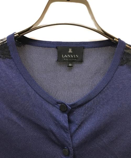 LANVIN COLLECTION（ランバンコレクション）LANVIN COLLECTION (ランバンコレクション) レースショルダーカーディガン ネイビー サイズ:40の古着・服飾アイテム