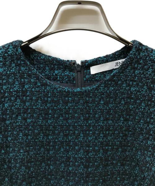 JENNE（ジェンヌ）JENNE (ジェンヌ) クラシックIラインツイードワンピース グリーン サイズ:Ｓの古着・服飾アイテム