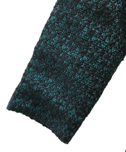 JENNE（ジェンヌ）JENNE (ジェンヌ) クラシックIラインツイードワンピース グリーン サイズ:Ｓの古着・服飾アイテム