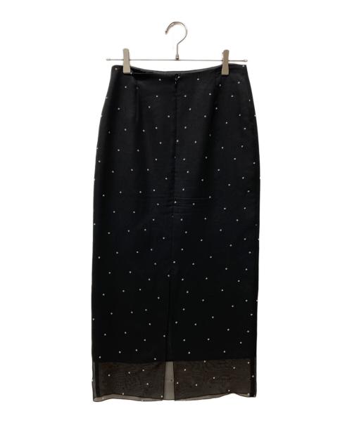 Whim Gazette（ウィムガゼット）Whim Gazette (ウィムガゼット) フロッキードットスカート ブラック サイズ:36の古着・服飾アイテム
