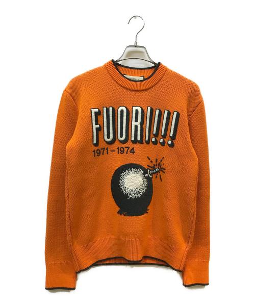 GUCCI（グッチ）GUCCI (グッチ) Fuori-print Knit Sweater オレンジ サイズ:XSの古着・服飾アイテム