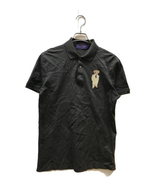 RALPH LAUREN Purple Label（ラルフ ローレン パープル レーベル）RALPH LAUREN PURPLE LABEL (ラルフ ローレン パープル レーベル) ベア刺繍ポロシャツ グレー サイズ:Mの古着・服飾アイテム