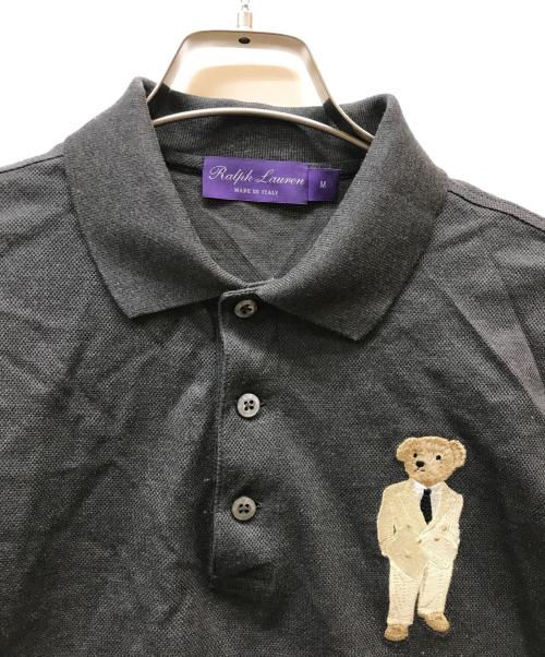 RALPH LAUREN Purple Label（ラルフ ローレン パープル レーベル）RALPH LAUREN PURPLE LABEL (ラルフ ローレン パープル レーベル) ベア刺繍ポロシャツ グレー サイズ:Mの古着・服飾アイテム