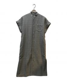 AURALEE（オーラリー）の古着「HARD TWIST WOOL DOUBLE FACE CHECK SLEEVELESS ONE-PIECE」｜グレー