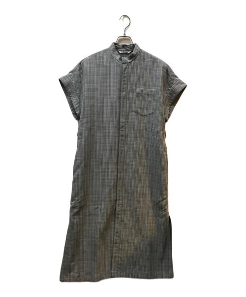 AURALEE（オーラリー）AURALEE (オーラリー) HARD TWIST WOOL DOUBLE FACE CHECK SLEEVELESS ONE-PIECE グレー サイズ:1の古着・服飾アイテム
