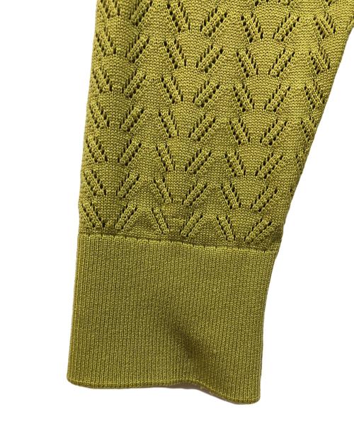 ALLEGE（アレッジ）ALLEGE (アレッジ) Openwork Cardigan 黄緑 サイズ:3の古着・服飾アイテム