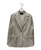 LANVIN COLLECTIONランバンコレクション）の古着「シアサッカーストライプジャケット」｜ベージュ