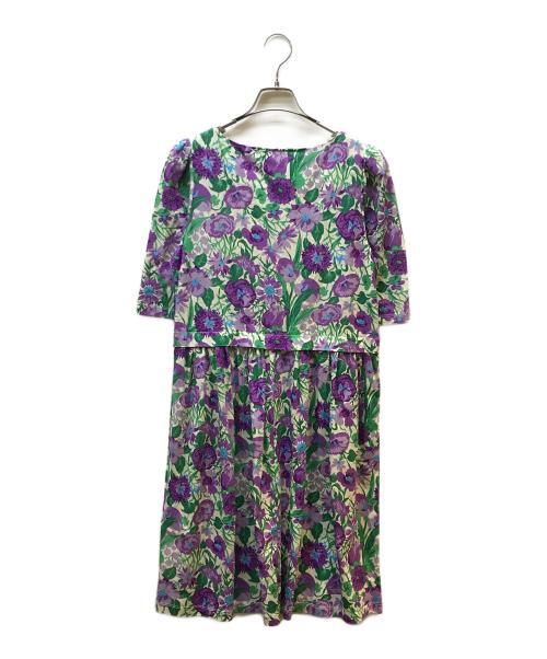 Max Mara WEEK END LINE（マックスマーラ ウイークエンドライン）MAX MARA WEEK END LINE (マックスマーラ ウイークエンドライン) フラワープリントカットソーワンピース パープル サイズ:Mの古着・服飾アイテム