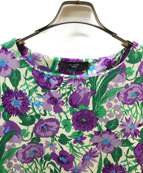 Max Mara WEEK END LINE（マックスマーラ ウイークエンドライン）MAX MARA WEEK END LINE (マックスマーラ ウイークエンドライン) フラワープリントカットソーワンピース パープル サイズ:Mの古着・服飾アイテム