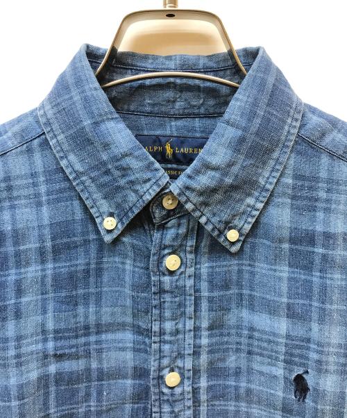 POLO RALPH LAUREN（ポロ・ラルフローレン）POLO RALPH LAUREN (ポロ・ラルフローレン) リネンシャツ ネイビー サイズ:Mの古着・服飾アイテム