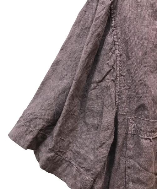 STONE ISLAND（ストーンアイランド）STONE ISLAND (ストーンアイランド) 4ポケット ガーメントダイリネンシャツ パープル サイズ:Lの古着・服飾アイテム