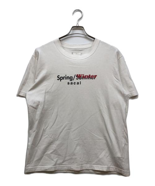 sacai（サカイ）sacai (サカイ) CUT SEWN ロゴ TEE ホワイト サイズ:3の古着・服飾アイテム