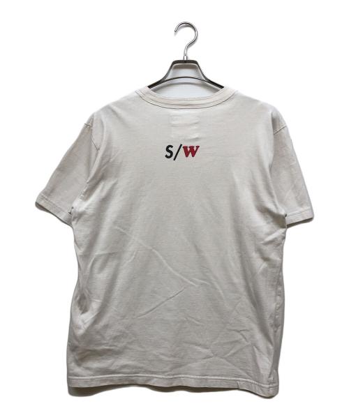 sacai（サカイ）sacai (サカイ) CUT SEWN ロゴ TEE ホワイト サイズ:3の古着・服飾アイテム