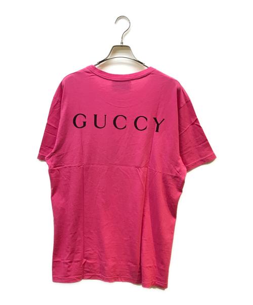 GUCCI（グッチ）GUCCI (グッチ) 18SS メッセージプリントTシャツ ピンク サイズ:Lの古着・服飾アイテム