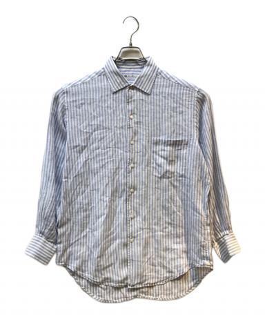 【イタリア製】Loro Piana ロンドンストライプ　リネンシャツ　ブルー 3001017768317022_01_7913w.jpeg
