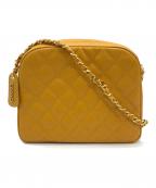 CHANELシャネル）の古着「キャビアスキンマトラッセチェーンショルダーバッグ」｜イエロー