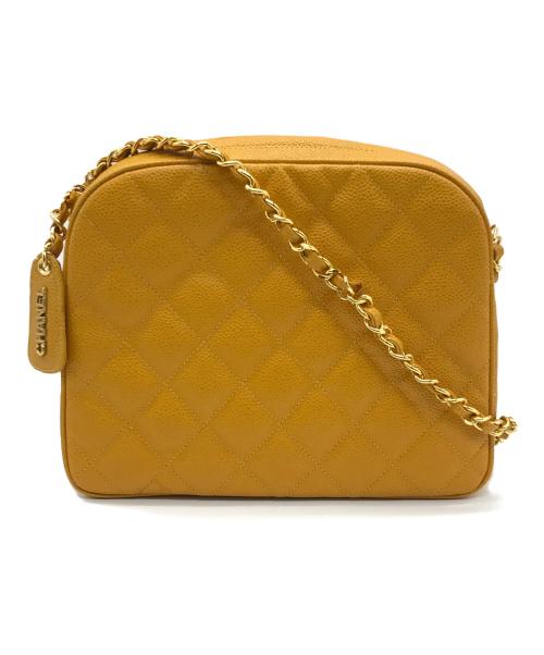 CHANEL（シャネル）CHANEL (シャネル) キャビアスキンマトラッセチェーンショルダーバッグ イエローの古着・服飾アイテム