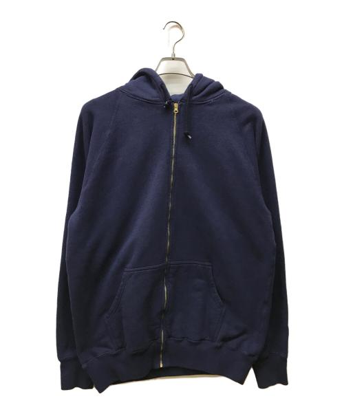 BLUE BLUE（ブルーブルー）BLUE BLUE (ブルーブルー) TRIANGLE BLUE BLUE スウェットジップフーディ ネイビー サイズ:４の古着・服飾アイテム