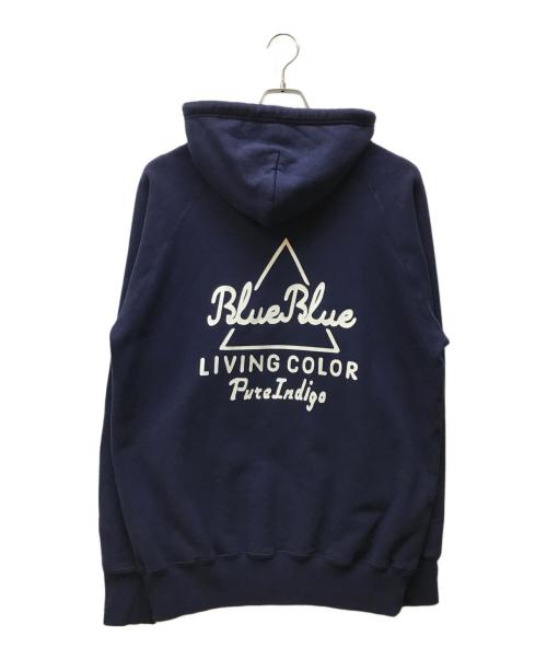 BLUE BLUE（ブルーブルー）BLUE BLUE (ブルーブルー) TRIANGLE BLUE BLUE スウェットジップフーディ ネイビー サイズ:４の古着・服飾アイテム