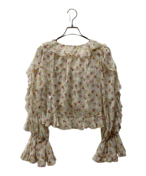 COCODEAL（ココディール）COCODEAL (ココディール) フラワープリントフリルカーディガン×シャーリングキャミソール ベージュ サイズ:SIZE 2の古着・服飾アイテム