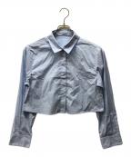 Rirandtureリランドチュール）の古着「ハートロゴ刺繍クロップドシャツ」｜ブルー