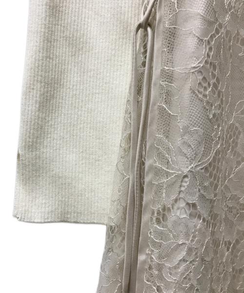 Apuweiser-riche（アプワイザーリッシェ）Apuweiser-riche (アプワイザーリッシェ) アプワイザーリッシェ サイドレースアップ ドッキング ワンピース アイボリー サイズ:2の古着・服飾アイテム