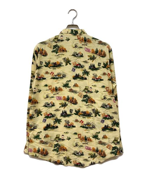 PAPAS（パパス）PAPAS (パパス) 総柄シルクシャツ イエロー サイズ:48の古着・服飾アイテム