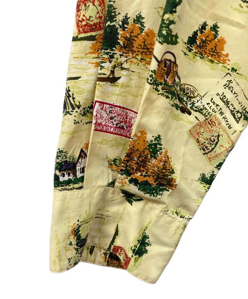 PAPAS（パパス）PAPAS (パパス) 総柄シルクシャツ イエロー サイズ:48の古着・服飾アイテム