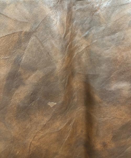 PAPAS（パパス）PAPAS (パパス) ムートン地衿 レザーダウンジャケット ブラウン サイズ:Mの古着・服飾アイテム