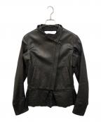 PATRICK STEPHANパトリックステファン）の古着「ストラップ付ライダースジャケット」｜ブラック