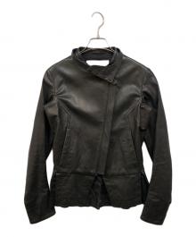 PATRICK STEPHAN（パトリックステファン）の古着「ストラップ付ライダースジャケット」｜ブラック