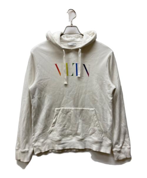 VALENTINO（ヴァレンティノ）VALENTINO (ヴァレンティノ) VLTN プリントフーディ ホワイト サイズ:Mの古着・服飾アイテム