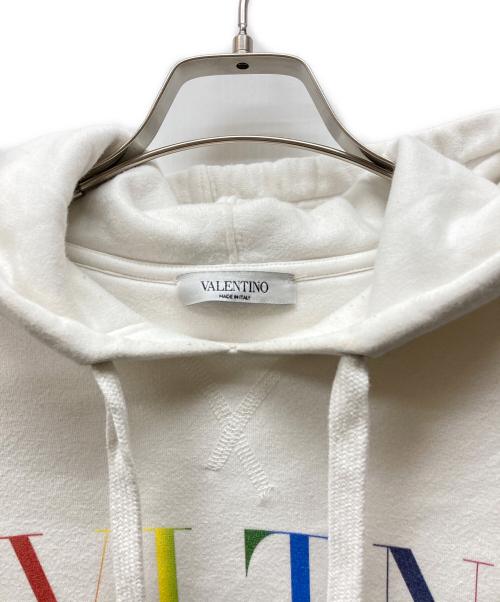 VALENTINO（ヴァレンティノ）VALENTINO (ヴァレンティノ) VLTN プリントフーディ ホワイト サイズ:Mの古着・服飾アイテム