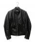 green label relaxing（グリーンレーベルリラクシング）の古着「SC SOFT/COW S-ライダースジャケット」｜ブラック