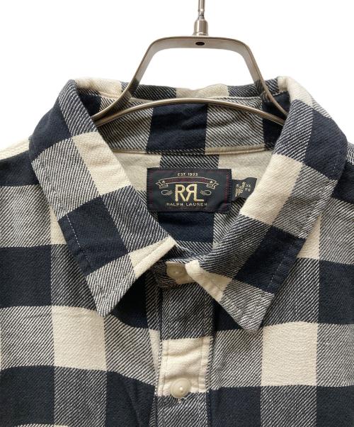 RRL（ダブルアールエル）RRL (ダブルアールエル) Ron Herman (ロンハーマン) 別注 チェック柄ワークシャツ ブラック×アイボリー サイズ:XLの古着・服飾アイテム