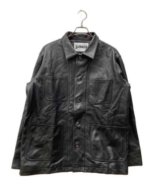 Schott（ショット）Schott (ショット) LAMB LEATHER COVERALL JACKET ブラック サイズ:Lの古着・服飾アイテム