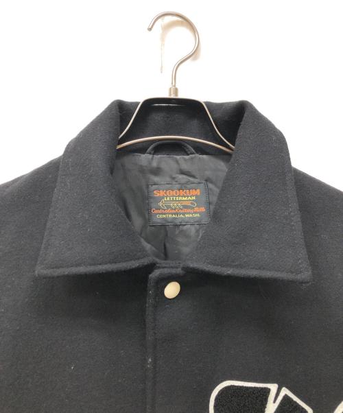 skookum（スクーカム）SKOOKUM (スクーカム) MONKEY TIME (モンキータイム) 別注 メルトンバーシティジャケット ブラック サイズ:Lの古着・服飾アイテム